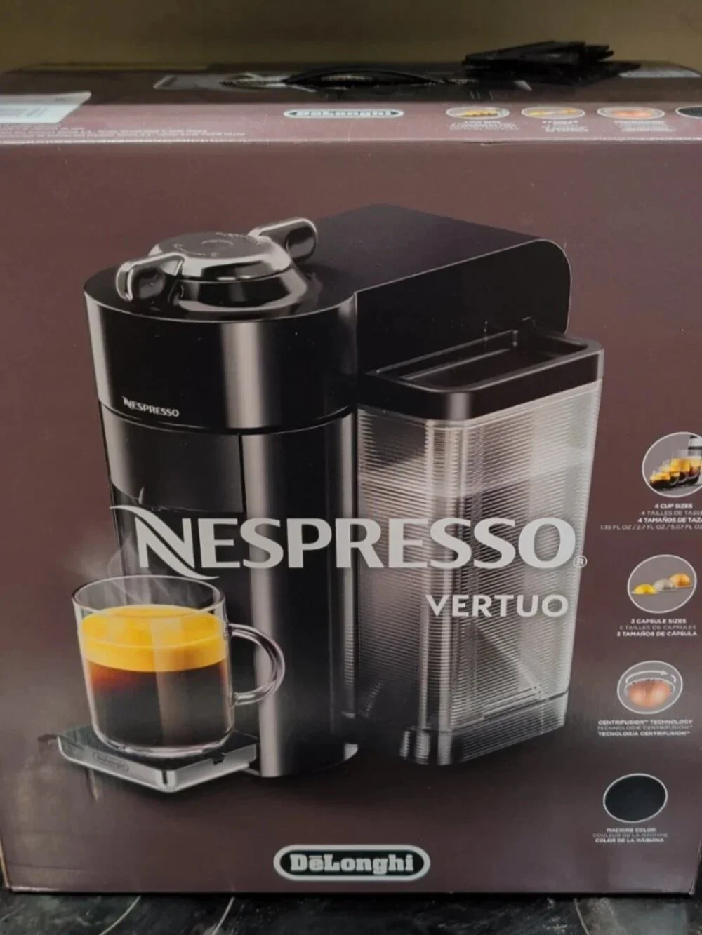 Nespresso Vertuo Coffee Espresso Machine Black ENV135B Open Box + 12 Pods